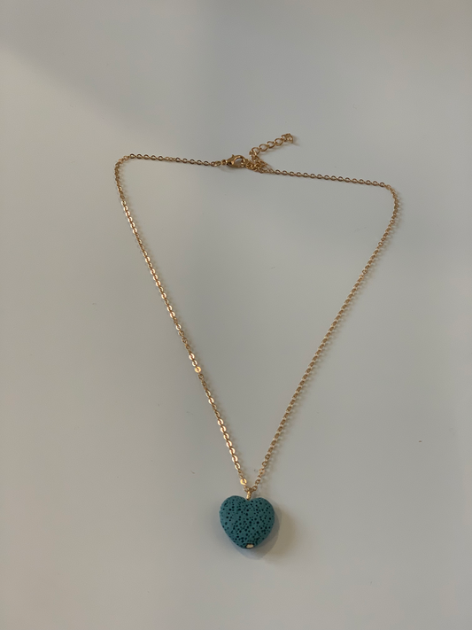 Heart Lava Aromatherapy Necklace-0