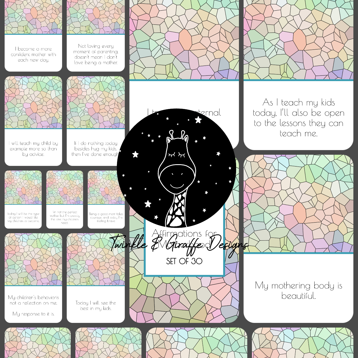 Motherhood Mosaic Affirmation Cards - Set of 30-2